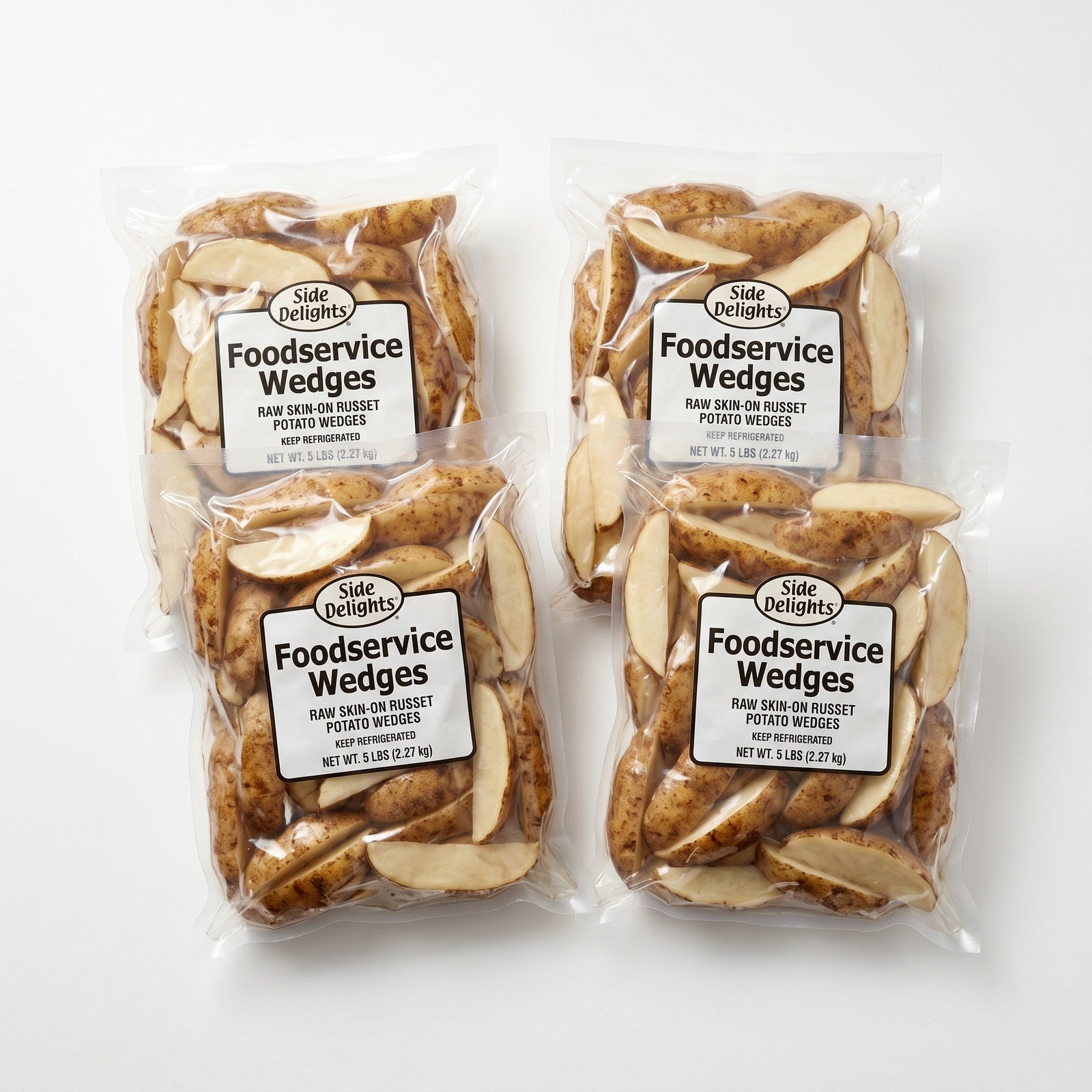 Side Delights® Fresh Potato Wedges — 4 × 5 lb Foodservice Pack