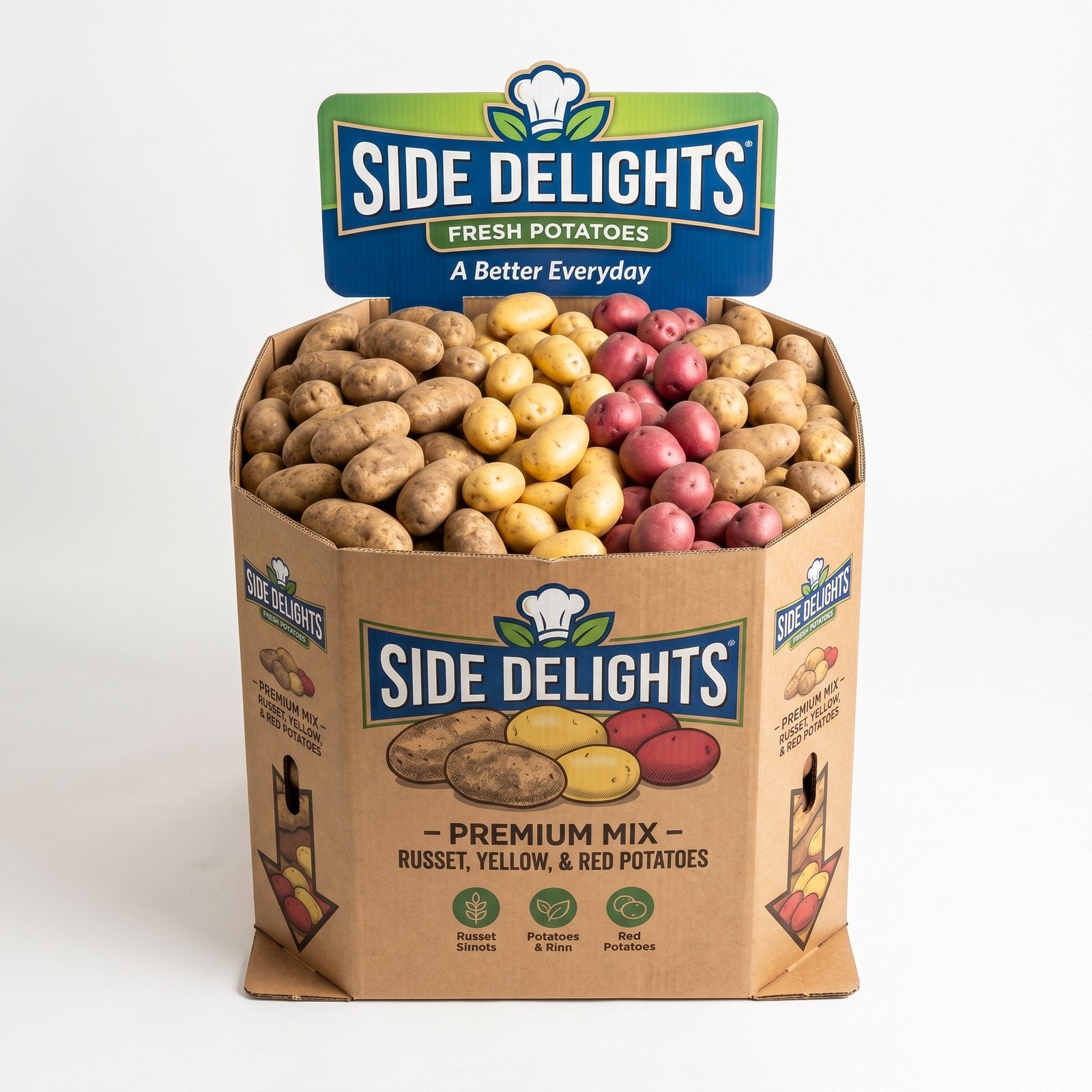 Side Delights® Mixed Potato Retail Display Bin — 200 lb Assorted