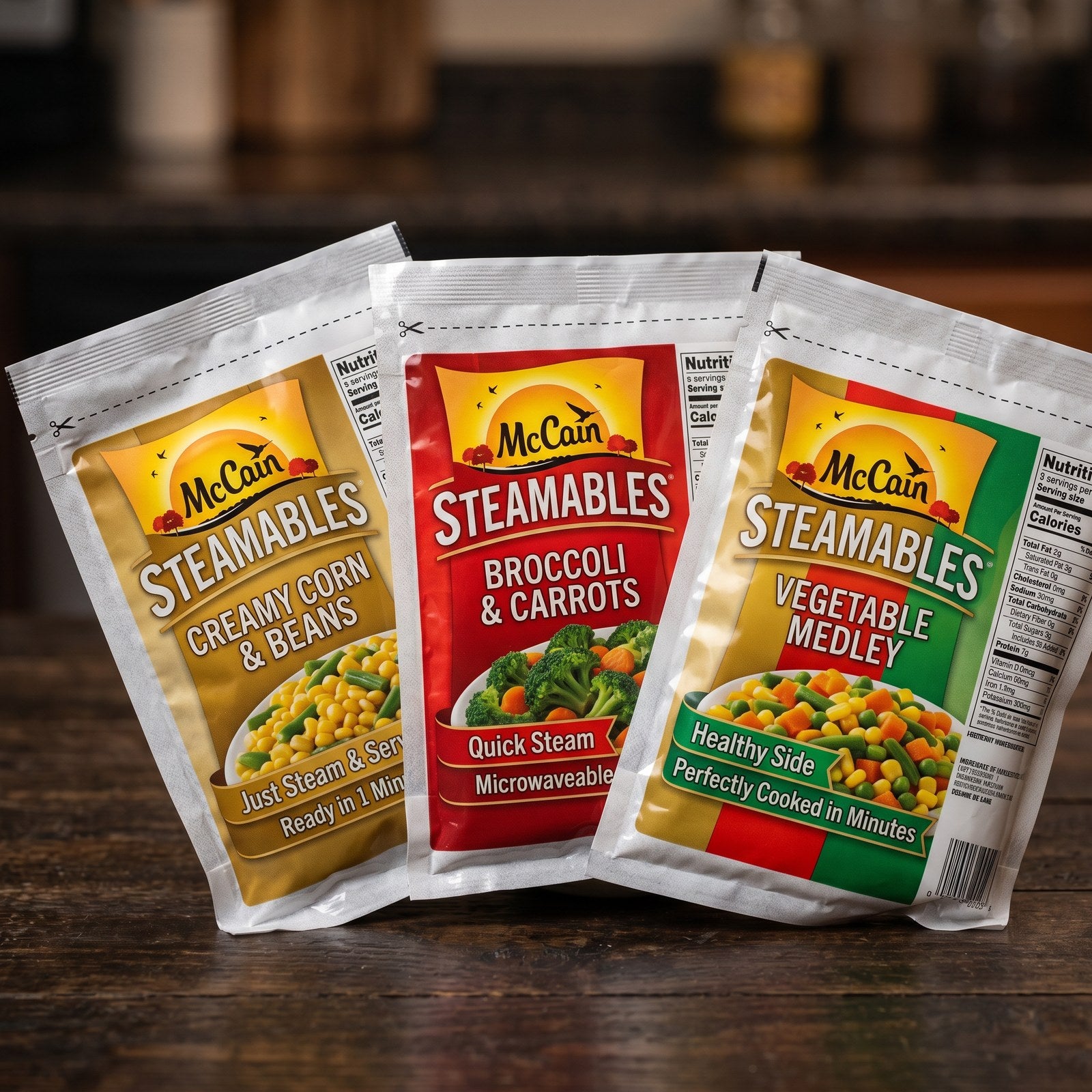 Side Delights® Steamables Variety Pack — 24 × 1.5 lb Assorted (Gold / Red / Medley)