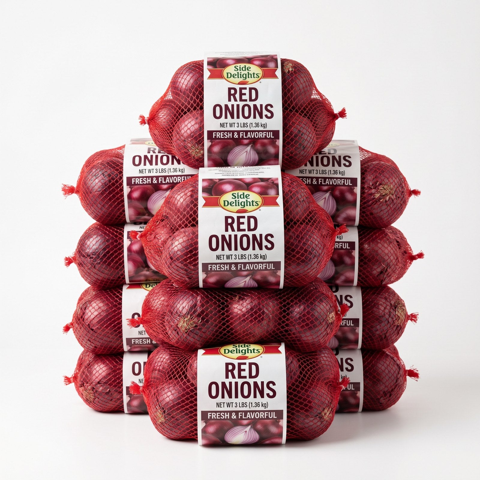 Side Delights® Red Onions — 10 × 3 lb Retail Bag Case