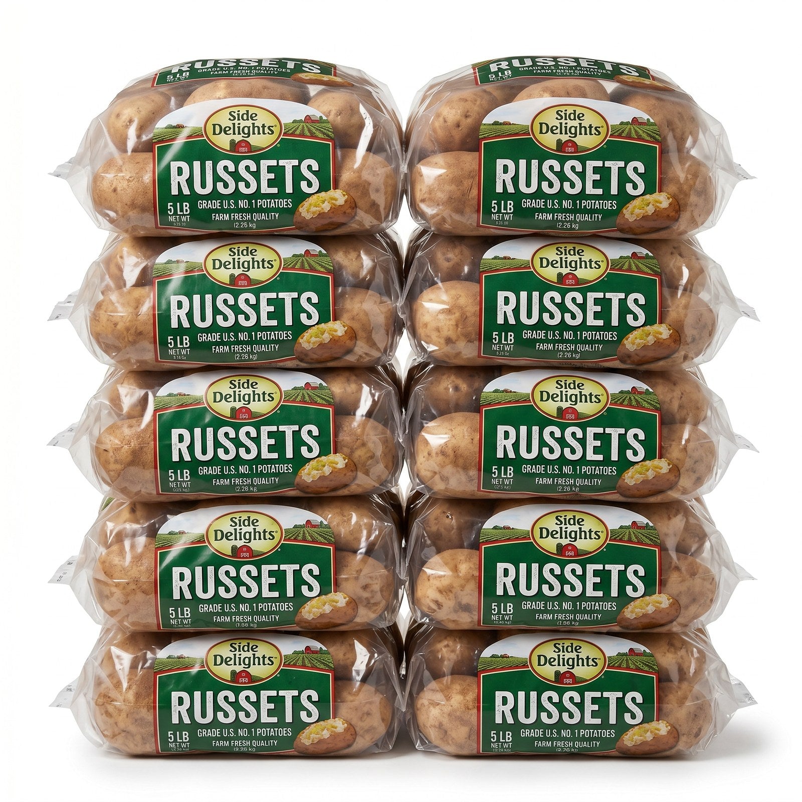 Side Delights® Russet Potatoes — 10 × 5 lb Retail Bag Case